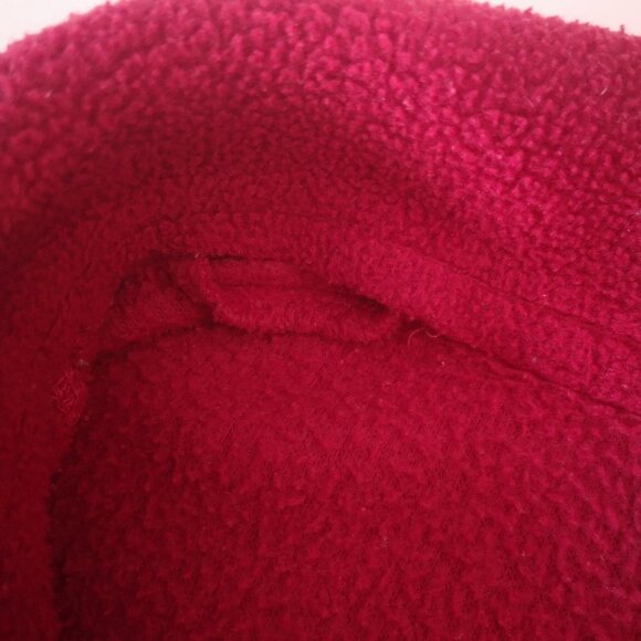 Weekend Zone Ladies Size Medium Red Button Front & Cuffs Fleece Jacket - Picture 9 of 10